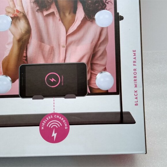 Danielle Creations Bluetooth L.E.D. Vanity Mirror Wireless Charging Hands Free - Picture 3 of 9